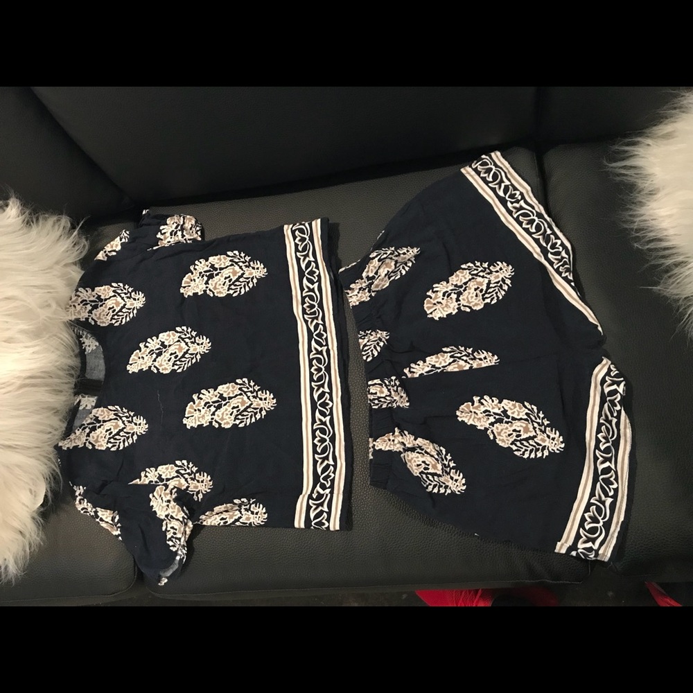 Two piece crop top outfit